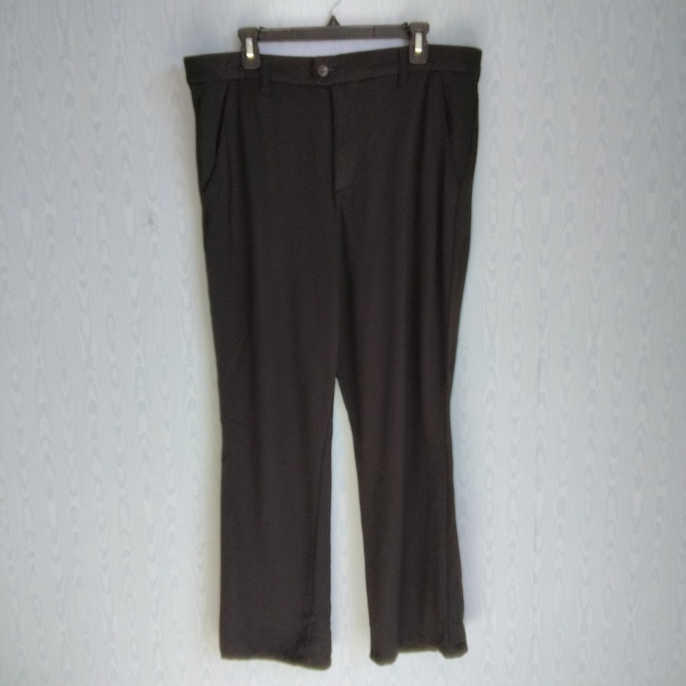 Vtg Y2K Lee Womens 18 Comfort Knit Straight Leg Dress Pants Black Capsule Basic